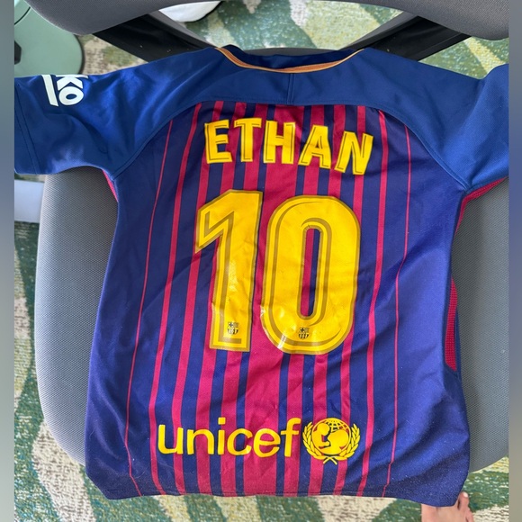 Nike Other - Nike FCB boys jersey personalized with Ethan on back